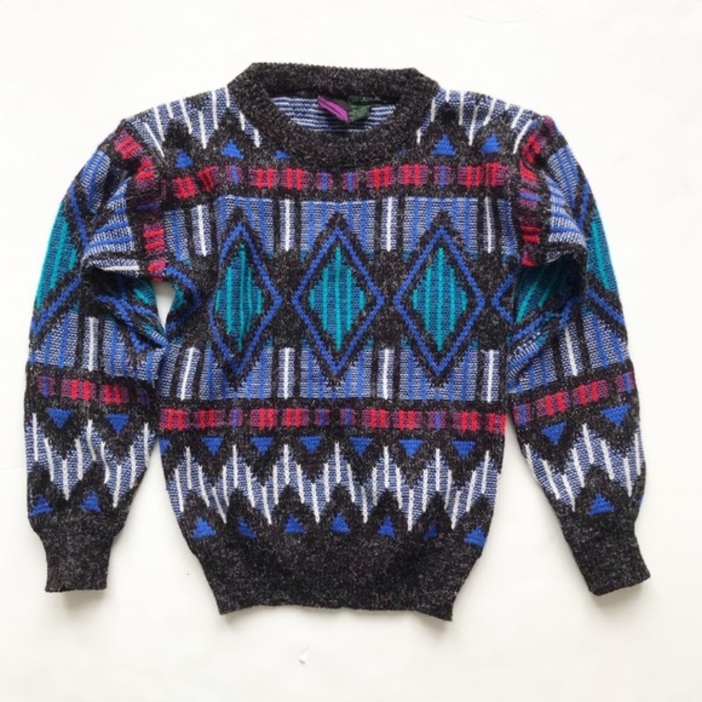 Vintage TG Coogi style knit sweater S(8-10Y)